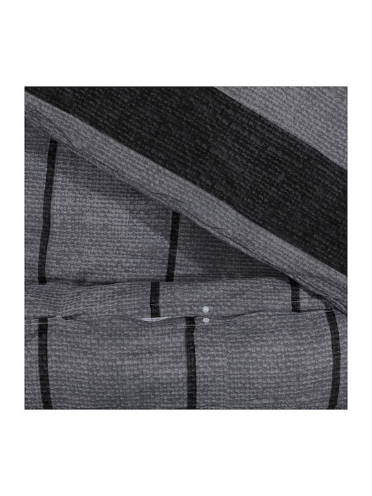 vidaXL Комплект Плик за Завивка Памучен Кинг Сайз с 2 Калъфки 260x220 Dark Grey