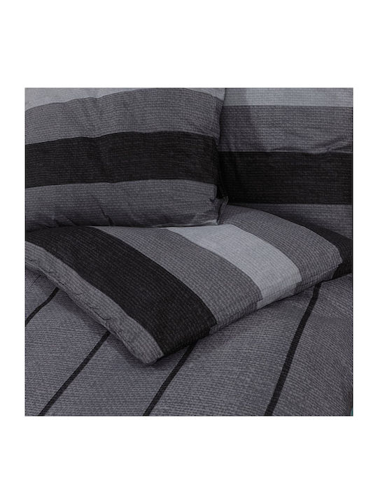 vidaXL Комплект Плик за Завивка Памучен Кинг Сайз с 2 Калъфки 260x220 Dark Grey