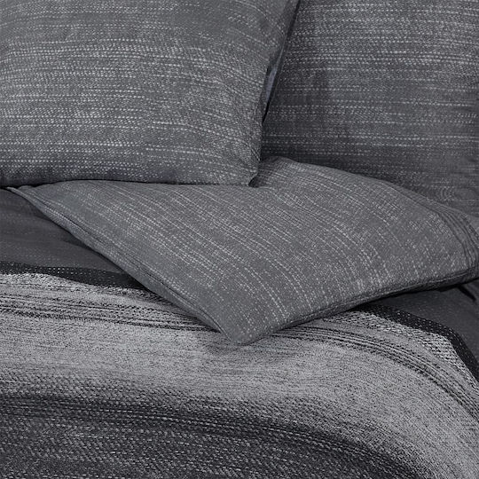 vidaXL Комплект Плик за Завивка Памучен Двоен с 2 Калъфки 200x200 Dark Grey