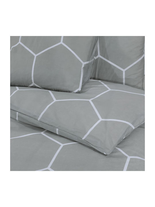 vidaXL Комплект Плик за Завивка Памучен Кинг Сайз с 2 Калъфки 260x240 Сив