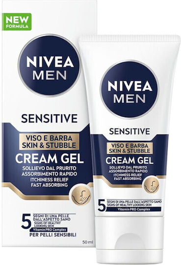 Nivea Men Sensitive Skin & Stubble 24ωρο Ενυδατικό Ανδρικό Gel Προσώπου με Πανθενόλη 50ml