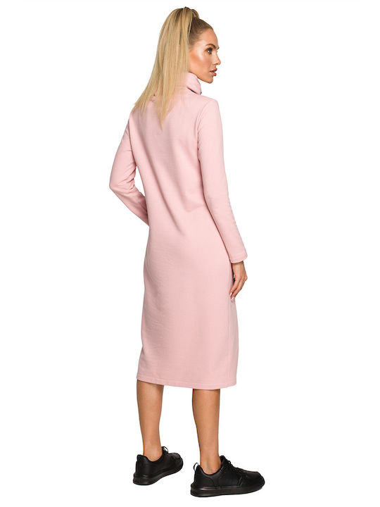 MOE Midi Kleid mit Schlitz Powder Pink