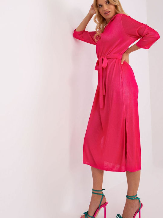 Lakerta Mini Dress with Slit Pink