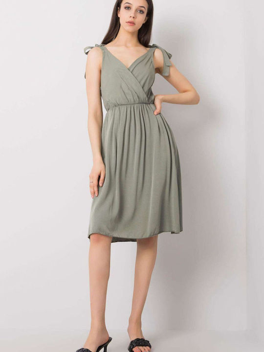 Och Bella Summer All Day Sleeveless Viscose Mini Dress Green