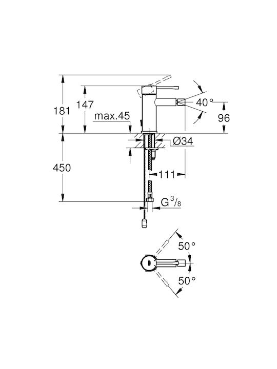 Grohe Essence Μπαταρία Μπιντέ