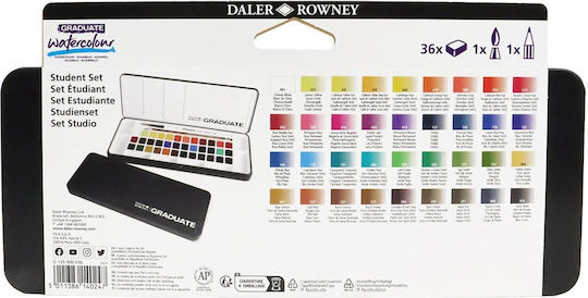 Daler Rowney Σετ Νερομπογιές Πολύχρωμες με Πινέλο 36τμχ