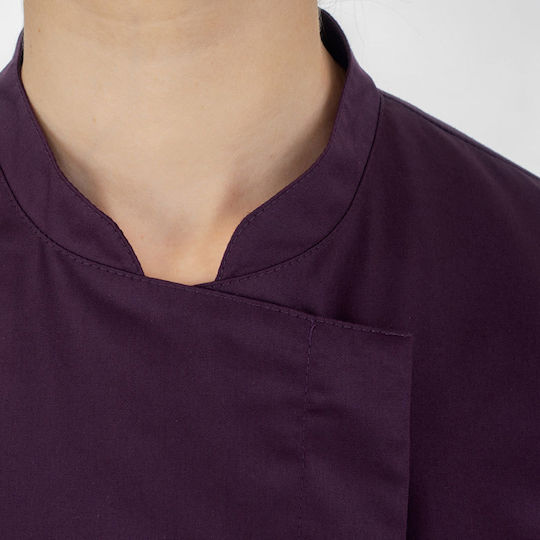 Giblor's Coat Chef 100% Cotton made Female Purple with Long Sleeve