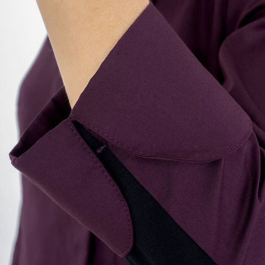 Giblor's Coat Chef 100% Cotton made Female Purple with Long Sleeve