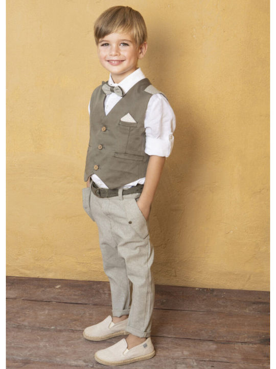 Baby Bloom Taufkleidung für Jungen Khaki Anzug 6 Stück