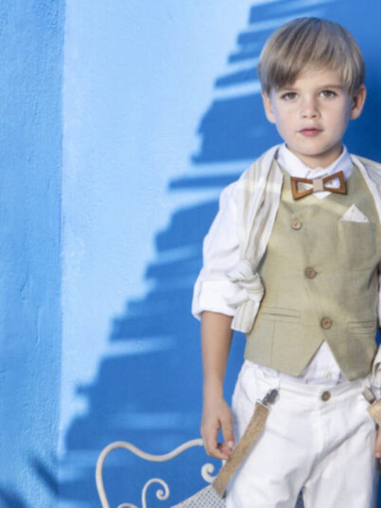 Baby Bloom Taufkleidung für Jungen Khaki Anzug 7 Stück