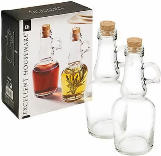 Excellent Houseware Σετ Λαδόξιδο Γυάλινο με Ροή 250ml