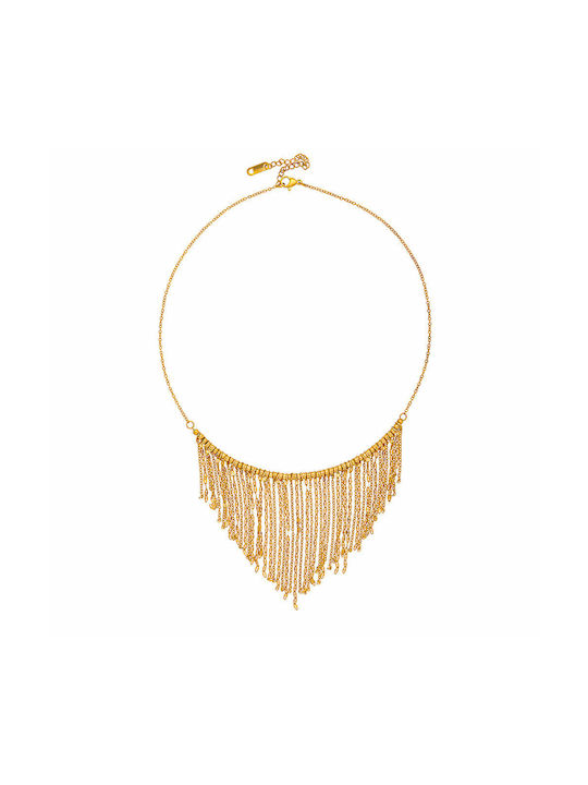 Excite-Fashion Necklace from Gold Plated Steel