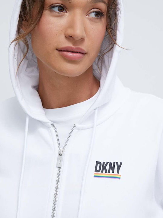 Women's Sweatshirt Jacket Hooded White