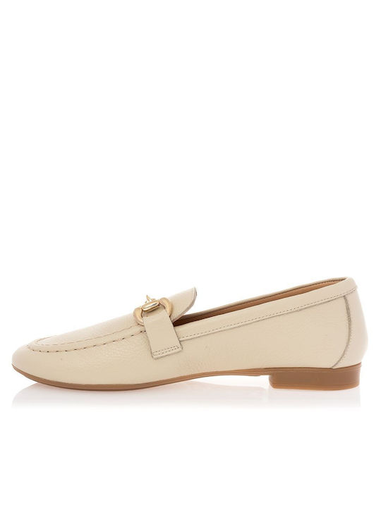Sante Leather Women's Moccasins in White Color