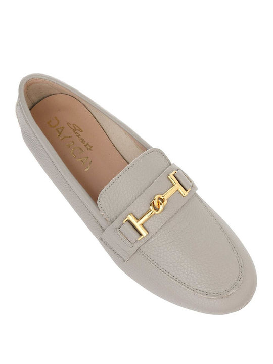 Sante Leather Women's Loafers in Gray Color