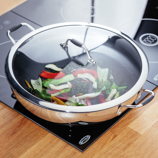 Horwood Wok With Lid made of Stainless Steel
