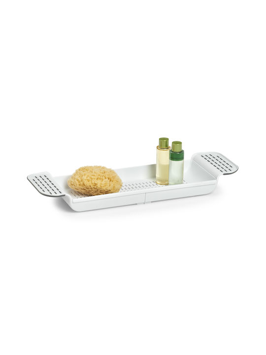 Zeller Montat pe perete Raft Baie Plastic 78.4x17.3x6.5cm Albă