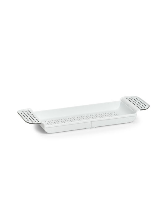 Zeller Montat pe perete Raft Baie Plastic 78.4x17.3x6.5cm Albă