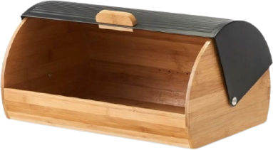 Zeller Brotkasten mit Deckel aus Bambus Schwarz 39x27x19cm