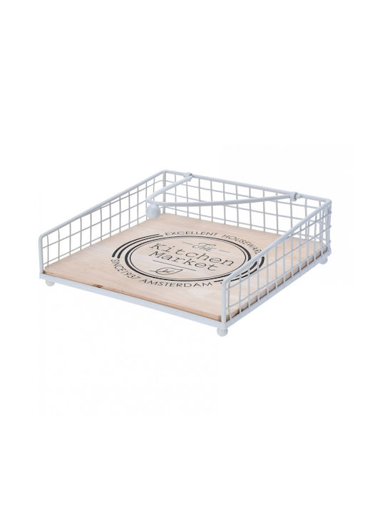 Excellent Houseware Suport pentru șervețele Metalică Albă 15x6x6cm