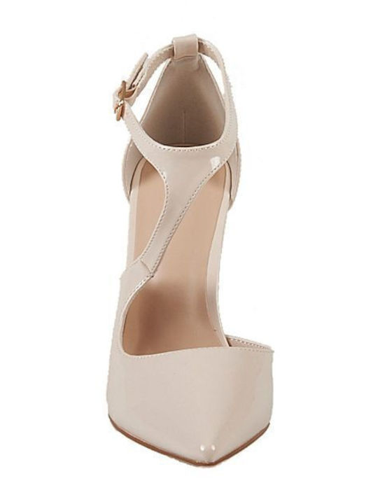 Pumps mit Riemchen Beige