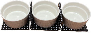 Excellent Houseware Servierschüssel Rund aus Porzellan Weiß mit Durchmesser 10cm 3Stück