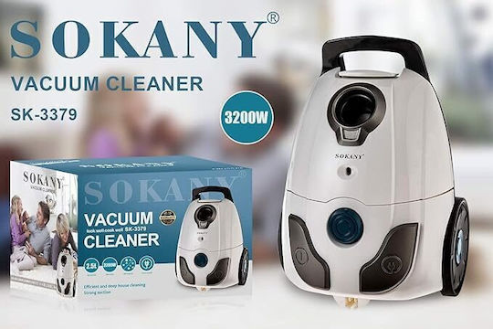 Sokany Прахосмукачка За Твърди 2500W с Пластмаса Контейнер 2.5лт