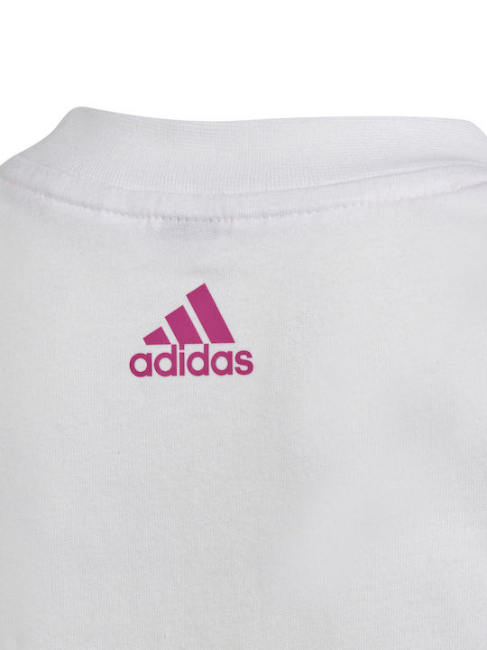 Adidas Детски Комплект с Шорти Лятно 2бр Бял Essentials Logo Tee