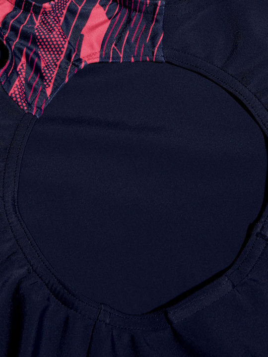 Speedo Hyperboom Splice Muscleback Kids Swimwear One-Piece Navy Blue