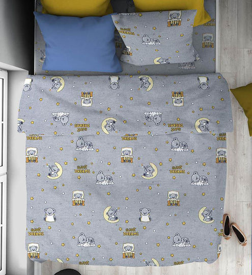 Dimcol Παιδική Μαξιλαροθήκη από 100% Βαμβάκι 50x70εκ. Grey