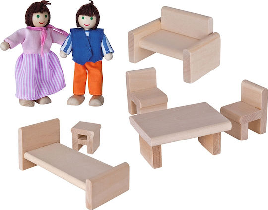 Eichhorn Wooden Doll House Set Căsuță de păpuși din lemn