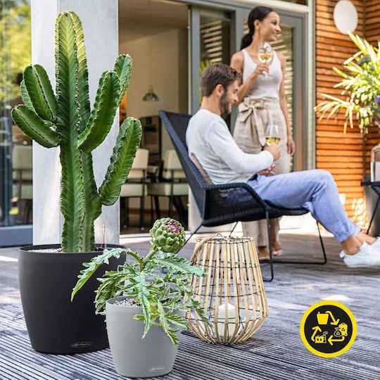 Lechuza Classico Eco Αυτοποτιζόμενη Γλάστρα Πλαστική Grey 42x42x39.5εκ.