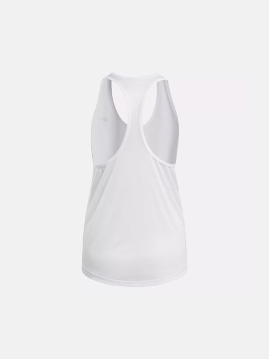 Reebok Women's Athletic Blouse Sleeveless Fast Drying with Sheer White