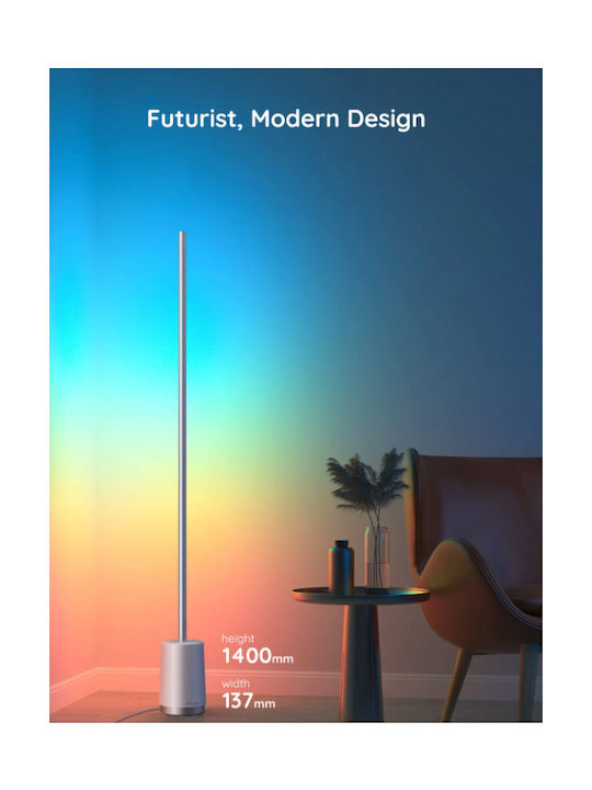 Govee LED Floor Lamp H140xW13.7cm. with RGBW Light White