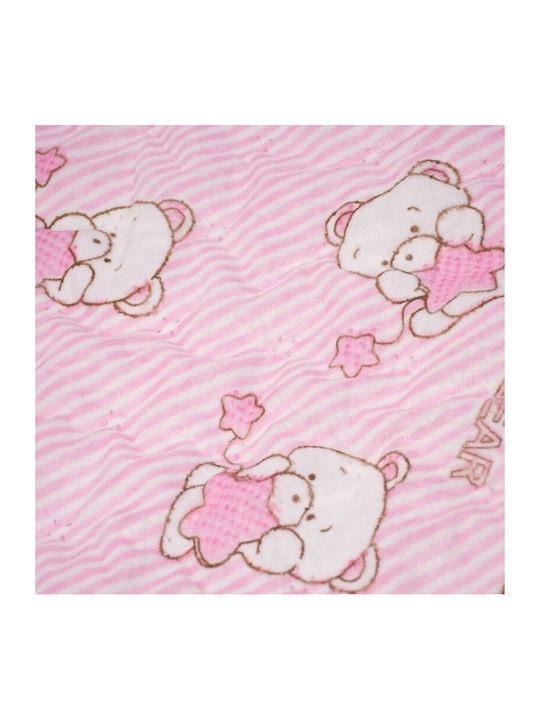 Kamtex Baby Κουβερτοπάπλωμα Κούνιας Ροζ 100x120cm