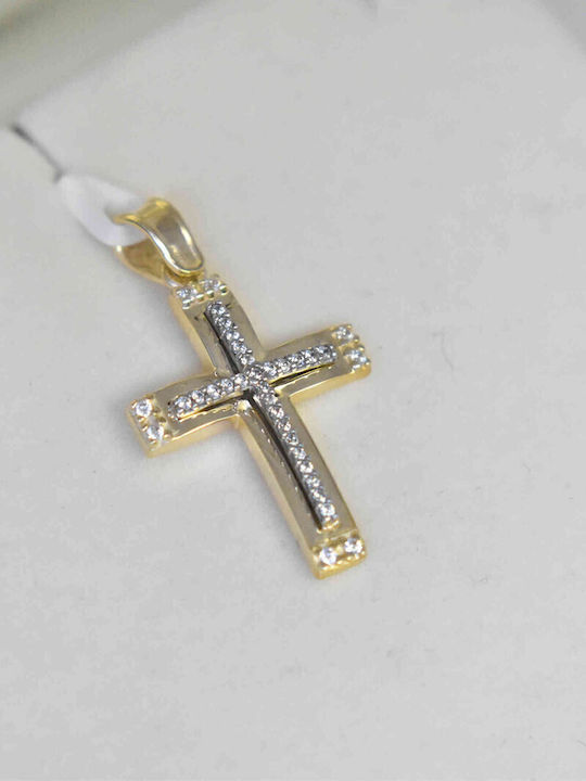 Damen Gold Kreuz 14K mit Kette