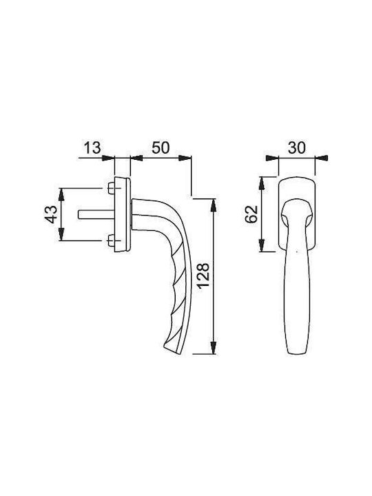Hoppe Espag Window Handle White 11419