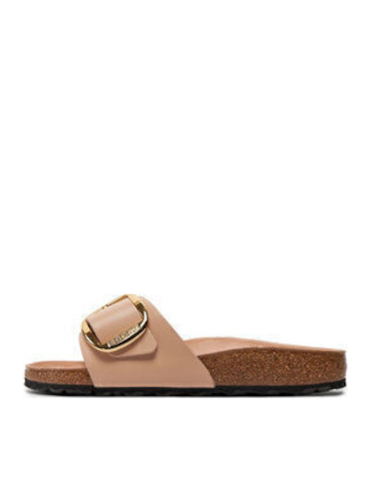 Madrid Leather Women's Flat Sandals Anatomic in Beige Color Narrow Fit