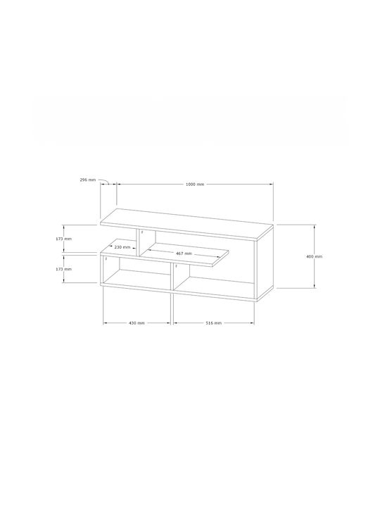 TV Stand Waldo Natural L100xW29.5xH40cm