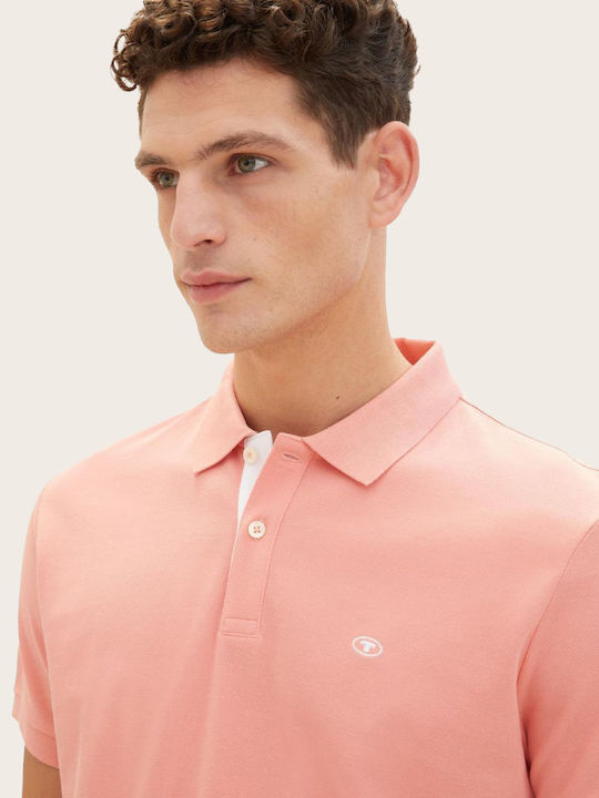 Basic Polo Bluză cu mânecă scurtă Hazy Coral Rose