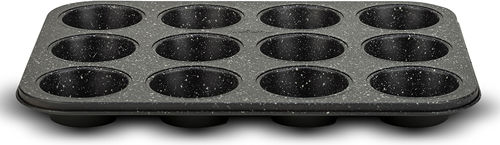 Nava Imperial Φόρμα Ζαχαροπλαστικής για Cupcakes/Muffins από Αλουμίνιο 12 Θέσεων 35.5x26.5x3εκ. Μαύρη