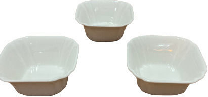 Excellent Houseware Salatieră din Porțelan Albă 9.5x9.5x4.5cm 3buc