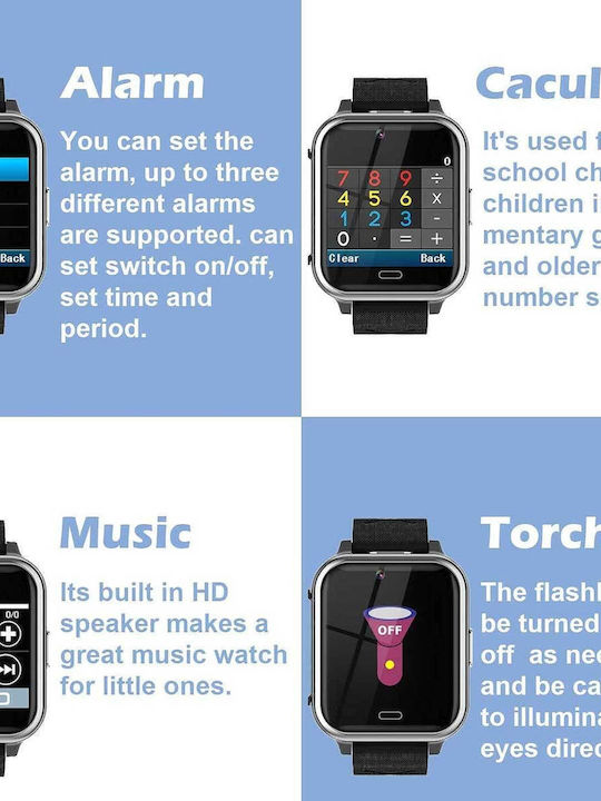 Kinder-Smartwatch Bauisan X28 2G mit Kamera Schwarz