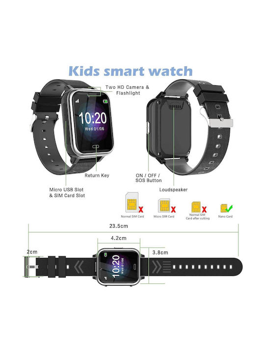 Kinder-Smartwatch Bauisan X28 2G mit Kamera Schwarz