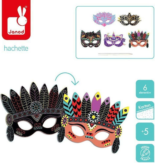 Janod Carnival Masks Scratchboard Creative Set