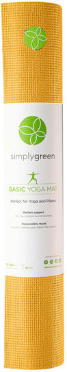Simplygreen Fitnessmatte Yoga Gelb mit Tragegurt (180x60x0.4cm)