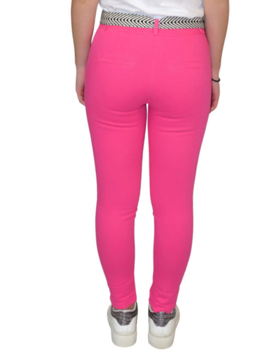 Morena Spain Women's Jean Trousers in Regular Fit Fuchsia