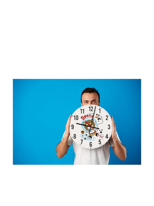 Koupakoupa Kinder Wanduhr Der kleine Astronaut Hölzernes 30εκ.