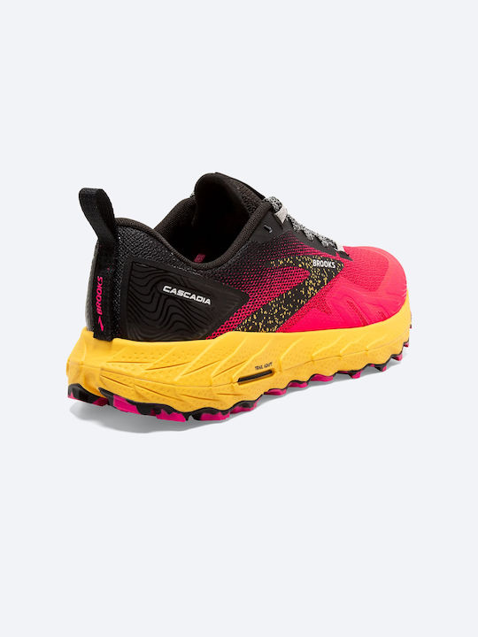 Brooks Cascadia 17 Γυναικεία Αθλητικά Παπούτσια Running Diva Pink / Black / Lemon Chrome