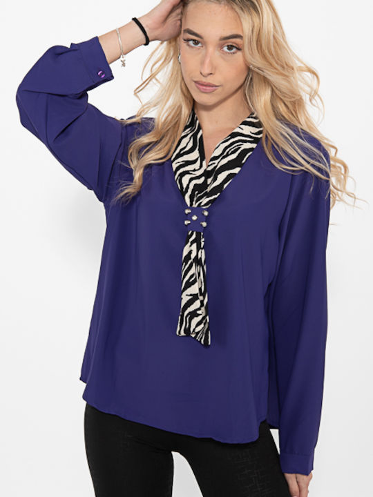 Korinas Fashion Damen Bluse Langärmelig Purple